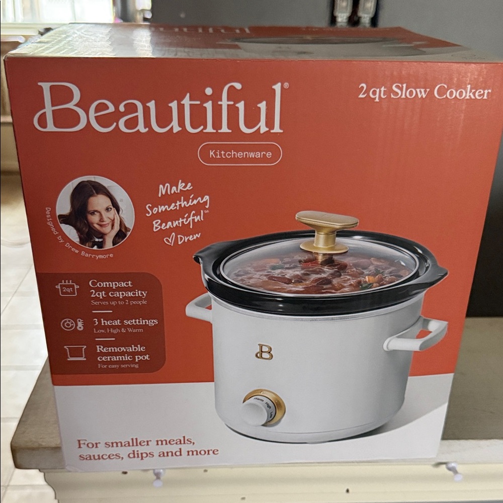 Beautiful Kitchenware 2qt White Slow Cooker